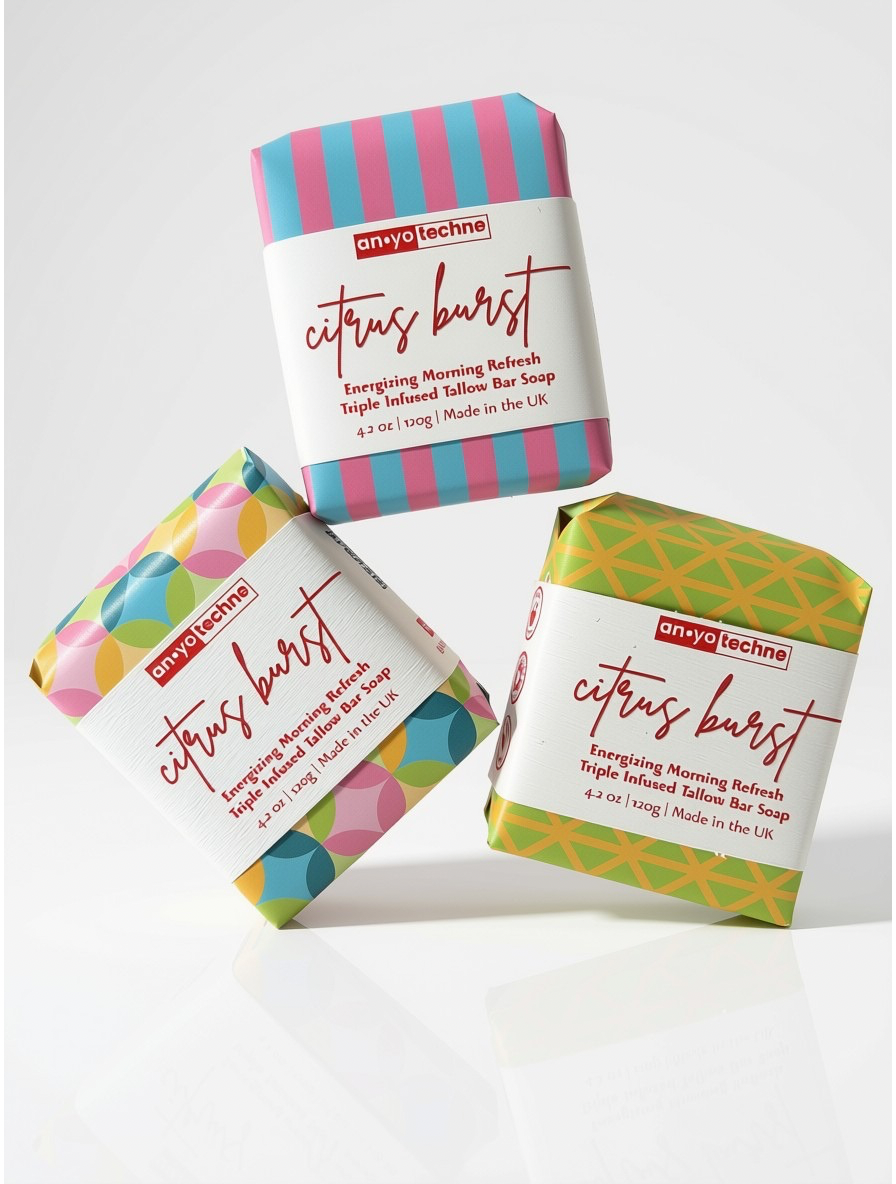 Citrus Burst - Energizing Morning Refresh Triple Infused Tallow Bar Soap