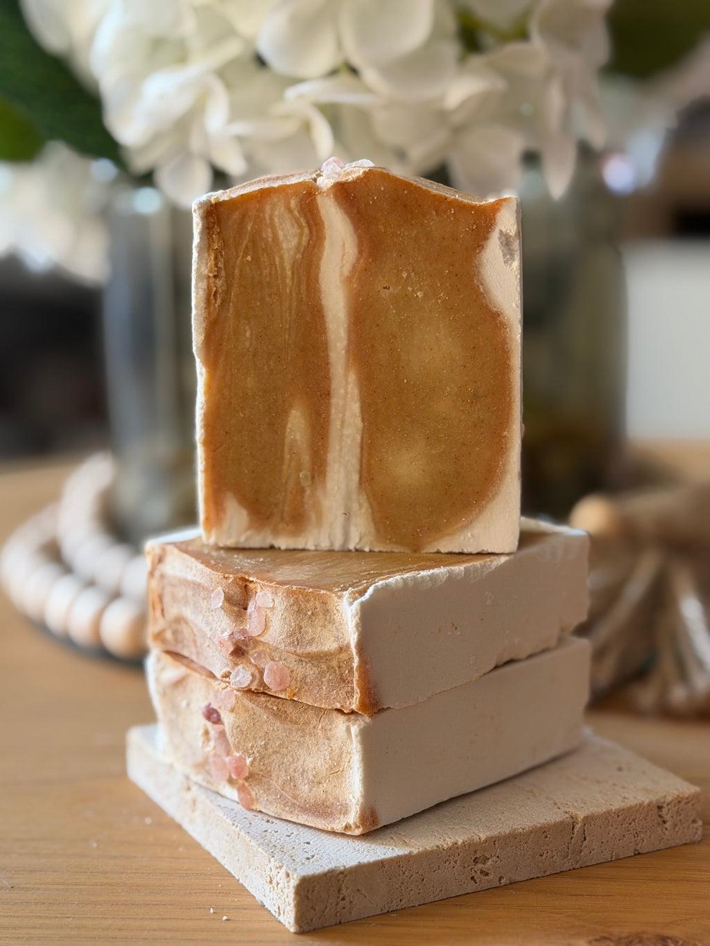 Turmeric Glow & Himalayan Salt Tallow Soap Bar (120g – 130g) | Kojic Acid, Papaya Seed Oil & Rice Starch Exfoliating Bar | Handcrafted UK