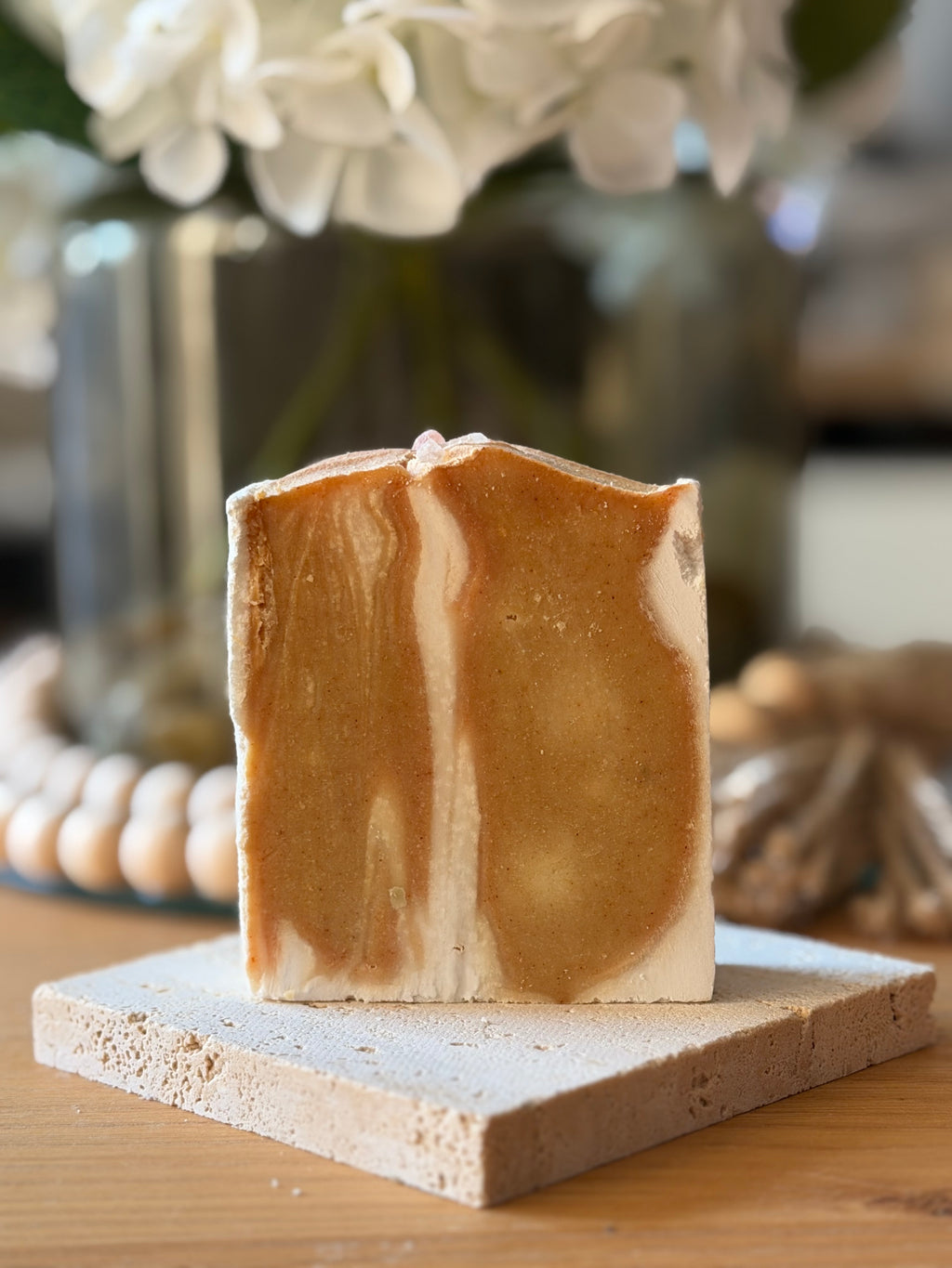 Turmeric Glow & Himalayan Salt Tallow Soap Bar (120g – 130g) | Kojic Acid, Papaya Seed Oil & Rice Starch Exfoliating Bar | Handcrafted UK