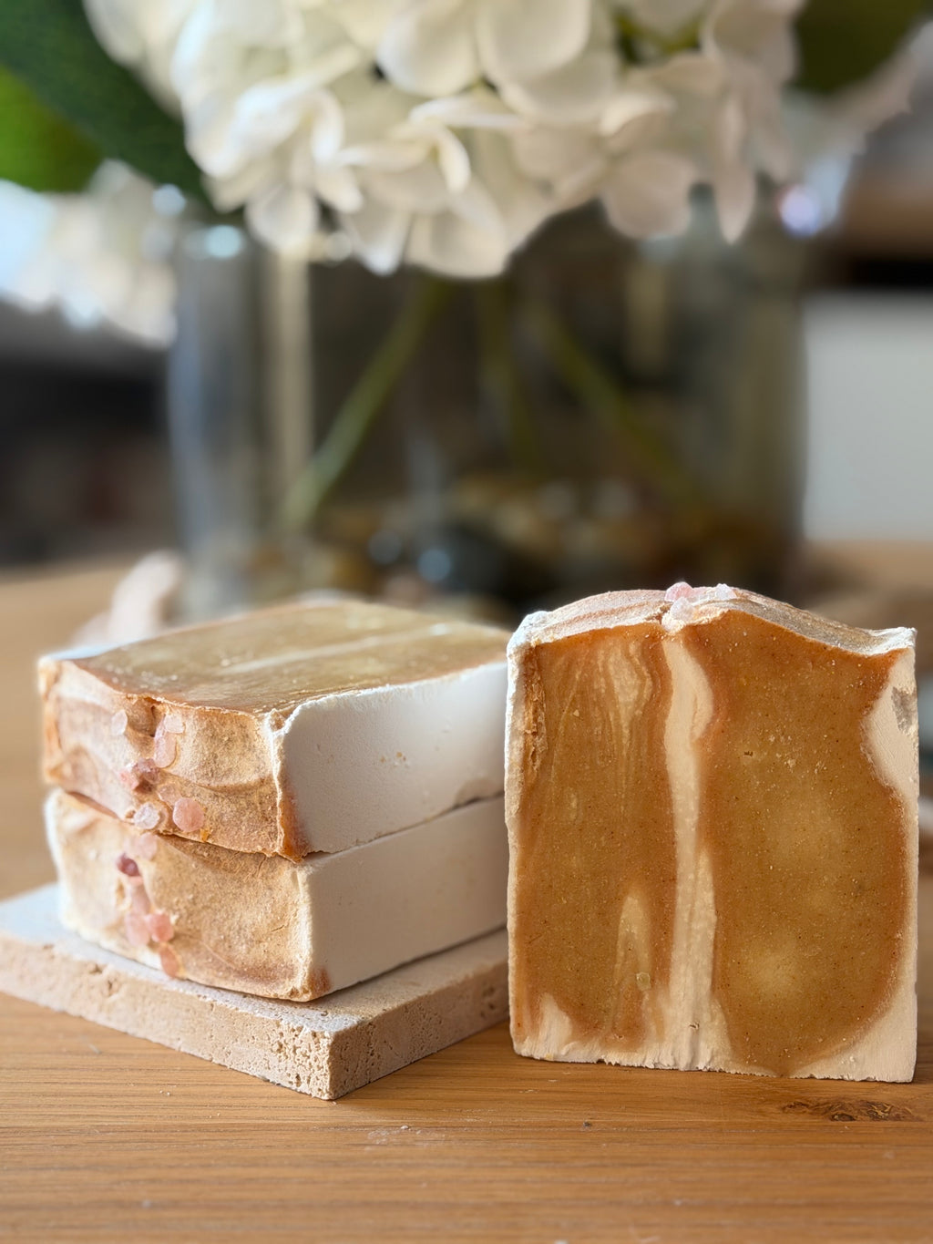 Turmeric Glow & Himalayan Salt Tallow Soap Bar (120g – 130g) | Kojic Acid, Papaya Seed Oil & Rice Starch Exfoliating Bar | Handcrafted UK