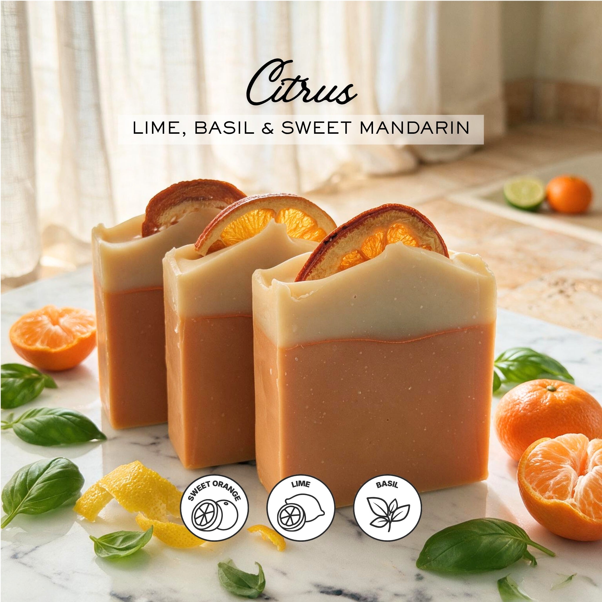 Citrus Burst - Energizing Morning Refresh Triple Infused Tallow Bar Soap